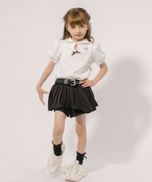 ナイルパーチ BABYGIFT柄セーラー襟パフスリーブカットソー