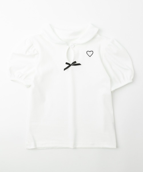 URBAN CHERRY tシャツ 襟付きワンポイントハート刺繍