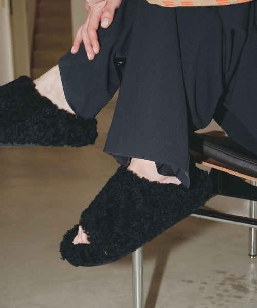 美品⭐︎TODAYFUL 36 黒 ラフィアフラットサンダル TODAYFUL 「TODAYFUL」 フラットサンダル 36 ブラック