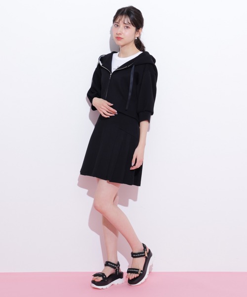 JILL by JILL STUART パーカー 新品未使用 400円値引き中 JILL by STUART パーカー 5分袖ダイバーセットアップパーカー