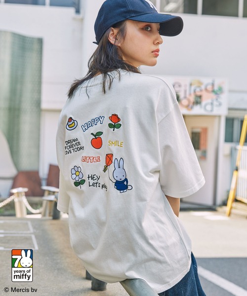 Miffy（ミッフィー） tシャツ 別注 グラフィック刺繍 半袖Tシャツ