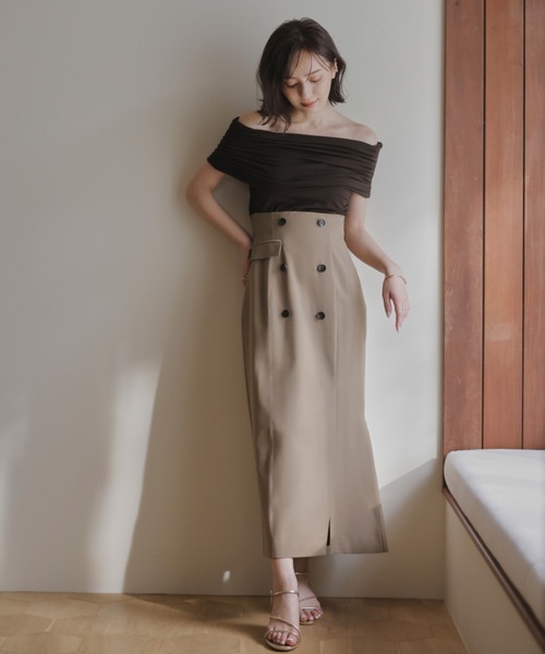 新品未使用 anuans スカート SMALL グレー レディース anuans（アニュアンス） ロングスカート SMALL グレー レディース