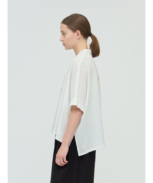 mizuiroind ブラウス シャツ mizuiro ind リネンスタンドカラー