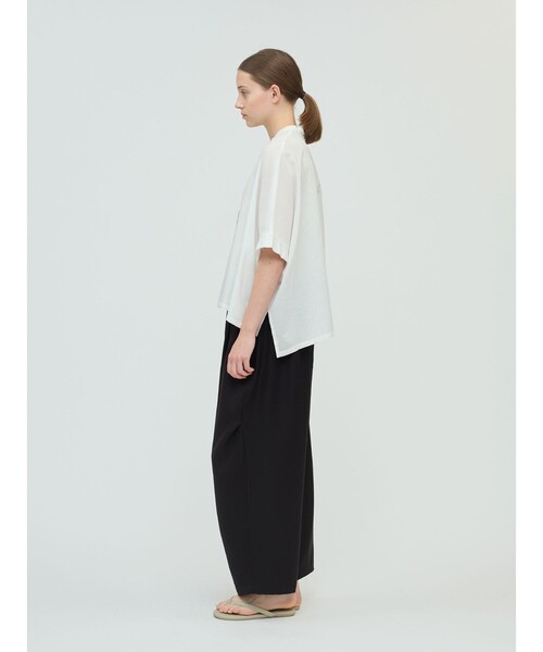 mizuiroind ブラウス シャツ mizuiro ind リネンスタンドカラー