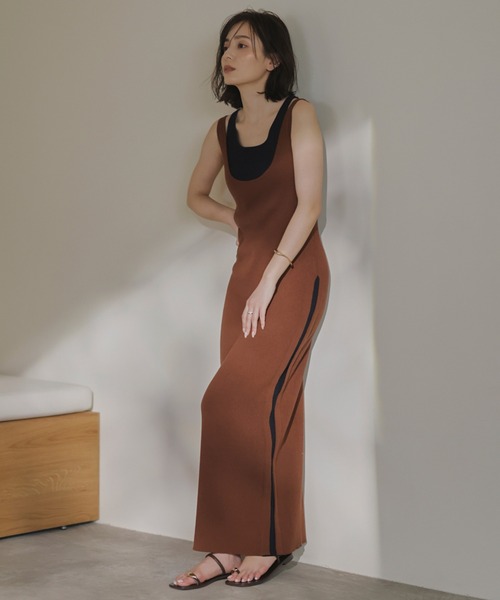 anuans ニットワンピース FREE ブラウン レディース anuans（アニュアンス） ニットワンピース FREE ブラウン レディース