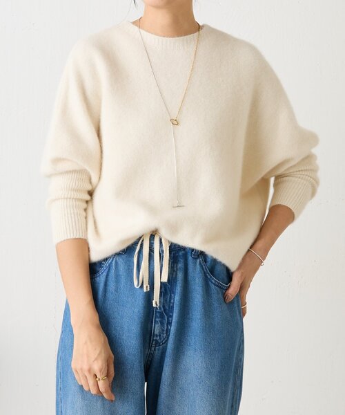 ビアズリー　ウール混ニット　新品未使用品 BEARDSLEY（ビアズリー） ニット セーター ヤク混ワイドニットプル