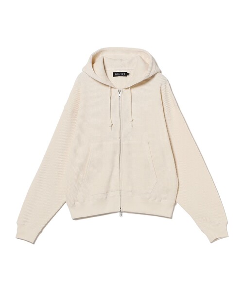 トップス BEAMS T Waffle Full Zip Hoodie BEAMS T（ビームスT） パーカー Waffle Full Zip Hoodie ワッフル フル