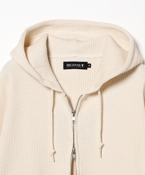 トップス BEAMS T Waffle Full Zip Hoodie BEAMS T（ビームスT） パーカー Waffle Full Zip Hoodie ワッフル フル