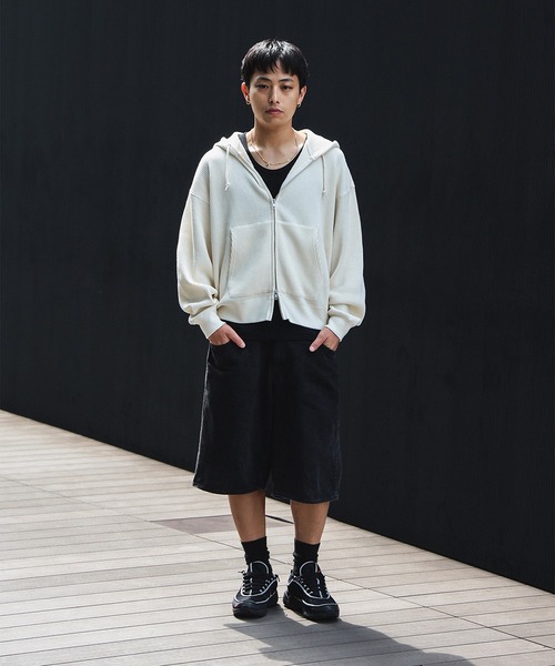 BEAMS T（ビームスT） パーカー Waffle Full Zip Hoodie ワッフル フル