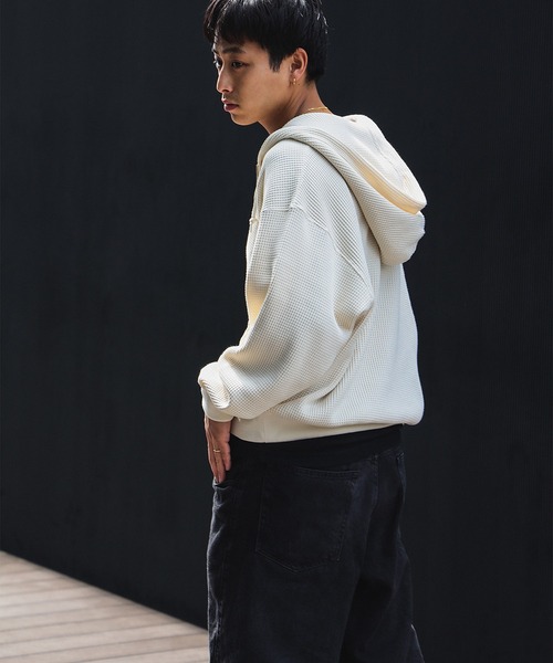 BEAMS T（ビームスT） パーカー Waffle Full Zip Hoodie ワッフル フル