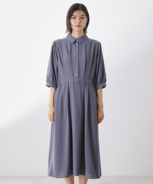 新品未使用　prit 五分袖シャツワンピース THE SHOP TK ワンピース 5分袖シャツワンピース「接触冷感/防