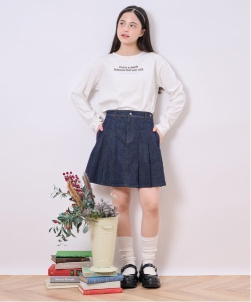 pom ponette junior（ポンポネット ジュニア） スカート ラメデニム