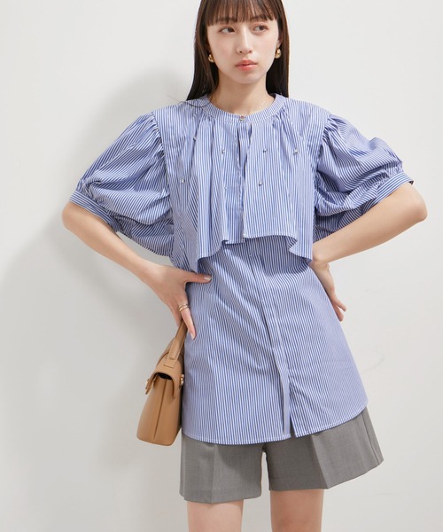 「VIS」 半袖ブラウス FREE サックスブルー レディース_画像2