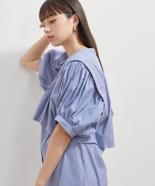 「VIS」 半袖ブラウス FREE サックスブルー レディース_画像3