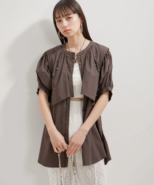 「VIS」 半袖ブラウス FREE サックスブルー レディース_画像7