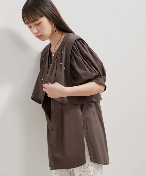 「VIS」 半袖ブラウス FREE サックスブルー レディース_画像8