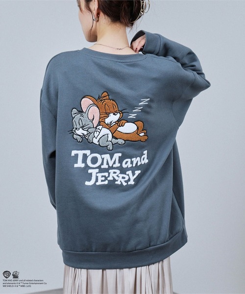 トレーナー スウェット 「TOM＆JERRY/トムアンドジェリー 」サガラ刺繍