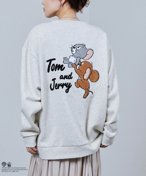 トレーナー スウェット TOM＆JERRY サガラ刺繍トレーナー メンズ