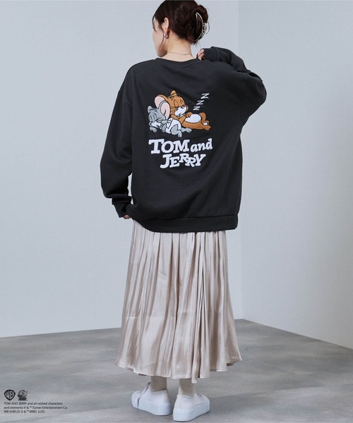 トレーナー スウェット TOM＆JERRY サガラ刺繍トレーナー メンズ