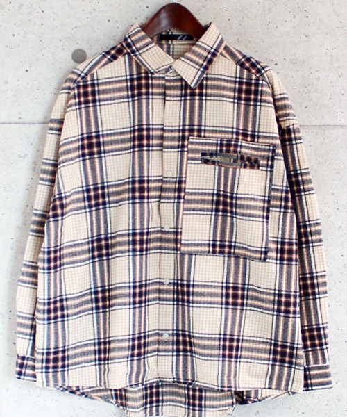 SHISKY（シスキー） シャツ 「オーバーサイズ ネルシャツ」ワイド