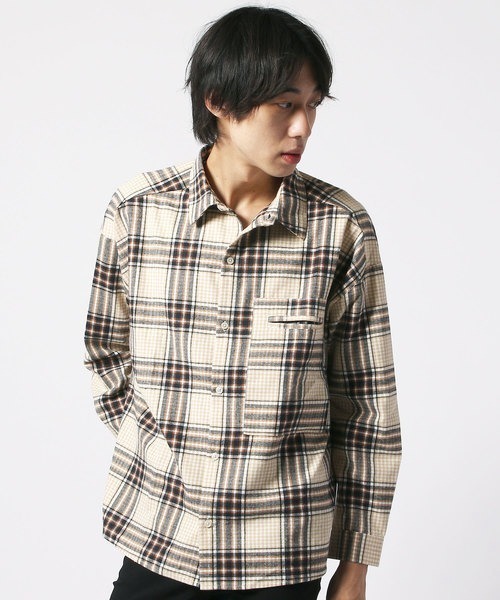 SHISKY（シスキー） シャツ 「オーバーサイズ ネルシャツ」ワイド