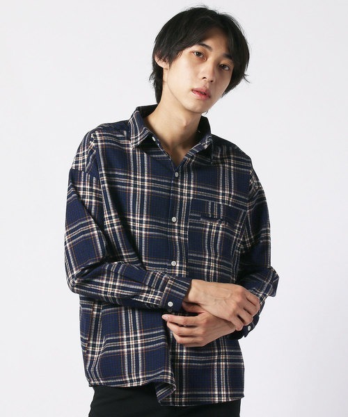 SHISKY（シスキー） シャツ 「オーバーサイズ ネルシャツ」ワイド