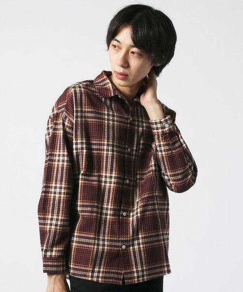 SHISKY（シスキー） シャツ 「オーバーサイズ ネルシャツ」ワイド