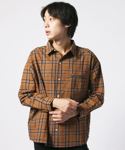 SHISKY（シスキー） シャツ 「オーバーサイズ ネルシャツ」ワイド