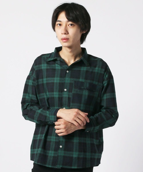 SHISKY（シスキー） シャツ 「オーバーサイズ ネルシャツ」ワイド