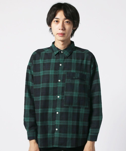 SHISKY（シスキー） シャツ 「オーバーサイズ ネルシャツ」ワイド