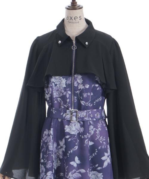 axes femme（アクシーズ ファム） ワンピース 蝶々×花柄ジップOP