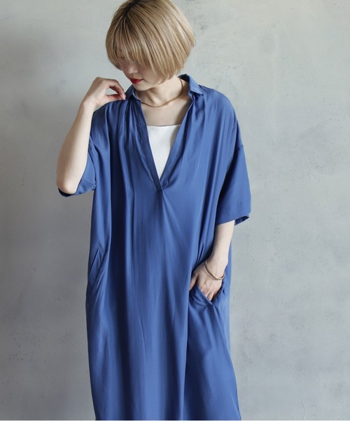 「BITTOKO」 半袖ワンピース FREE ブルー レディース_画像8