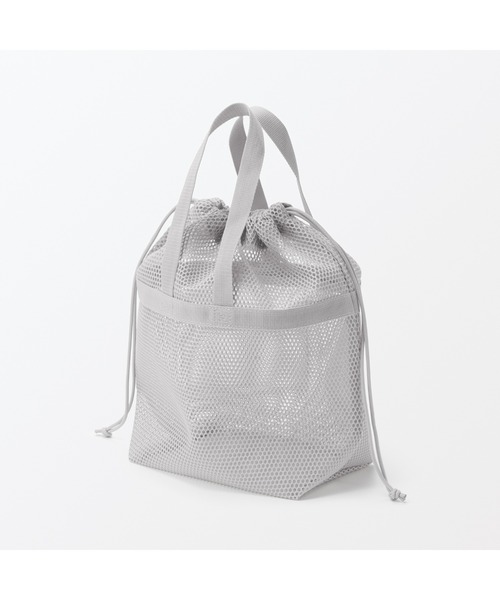 無印良品（MUJI） 旅行 立体メッシュ持ち手付き巾着 M 約33×13