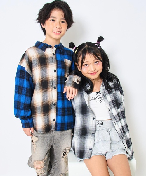 ANAP kids（アナップキッズ） ブラウス シャツ クレイジー チェック 