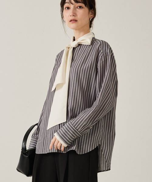 qualite（カリテ） ブラウス シャツ 「ボウタイ取り外し可能