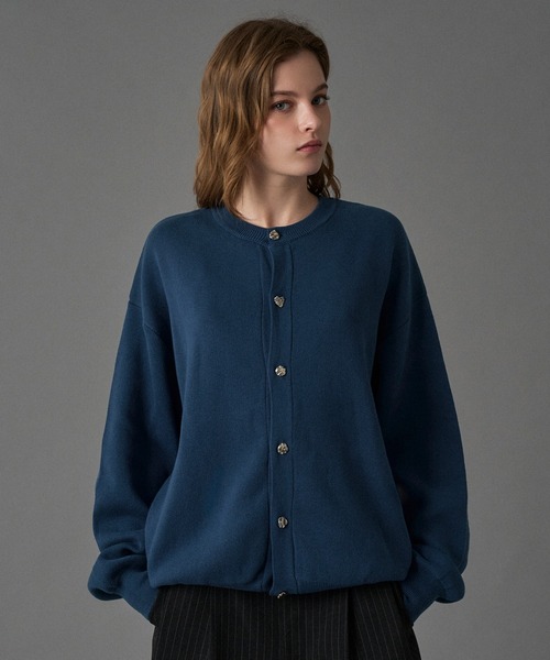 ONCILY（オンシェリー） カーディガン SILVER BUTTON CREW NECK