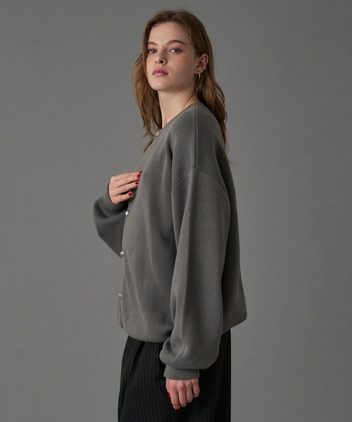 Silren　 シルバー　長袖 　カーディガン ONCILY（オンシェリー） カーディガン SILVER BUTTON CREW NECK