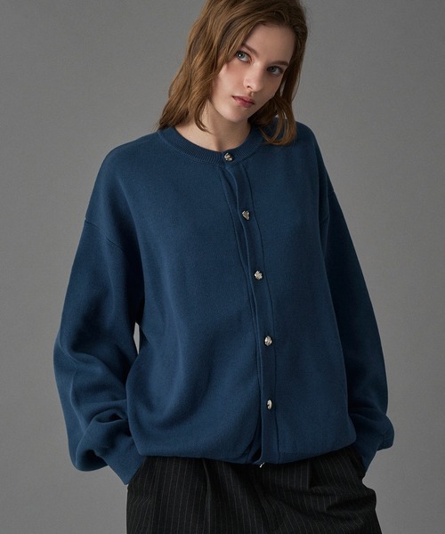 ONCILY（オンシェリー） カーディガン SILVER BUTTON CREW NECK
