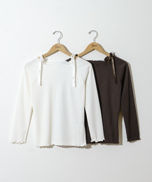 「flower」 長袖ニット FREE ホワイト レディース_画像2