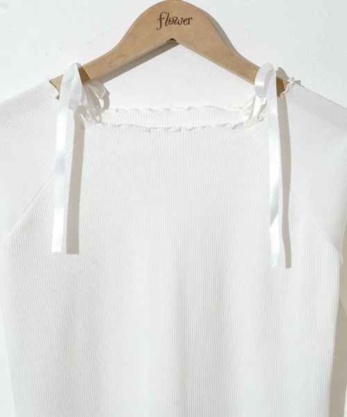 「flower」 長袖ニット FREE ホワイト レディース_画像4