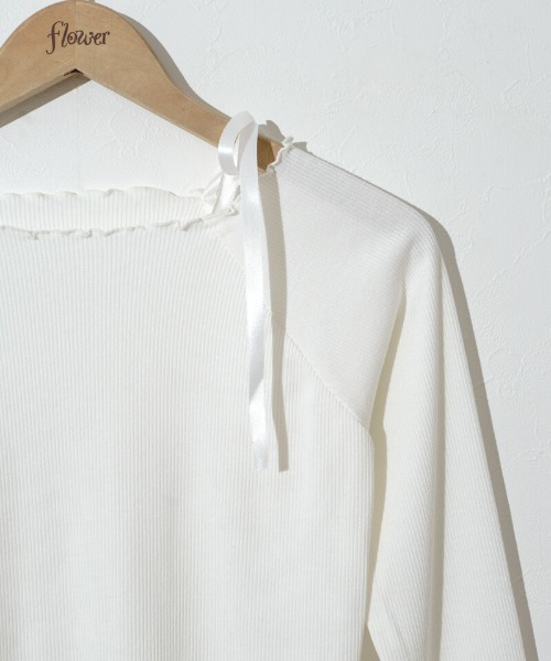 「flower」 長袖ニット FREE ホワイト レディース_画像8