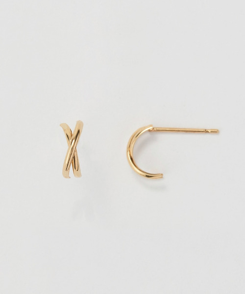 Phoebe（フィービー） ピアス 「K10」クロッシングピアス ゴールド/BOX