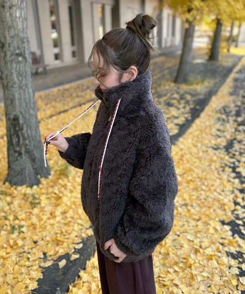 ブルゾン アウター color code boa zip up blouson /カラーコードボア