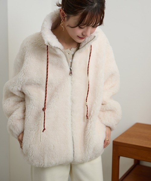 ブルゾン アウター color code boa zip up blouson /カラーコードボア