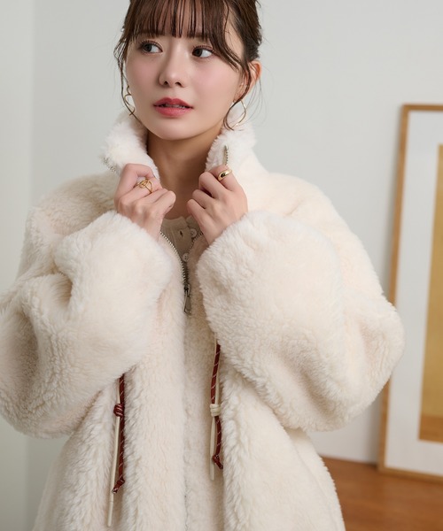 ブルゾン アウター color code boa zip up blouson /カラーコードボア