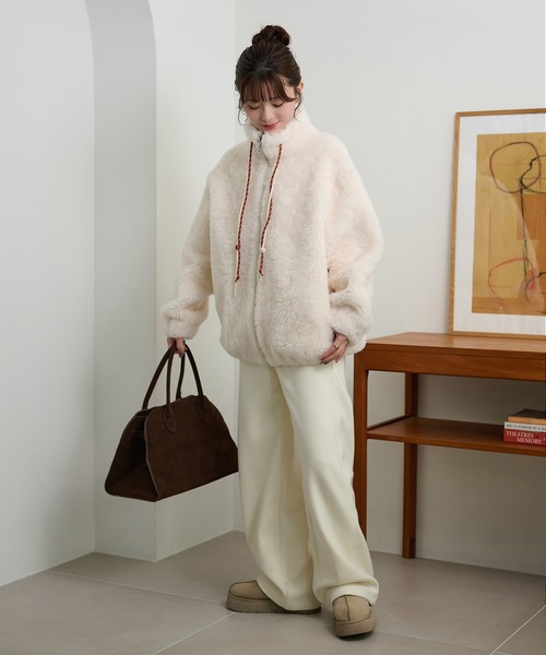 ブルゾン アウター color code boa zip up blouson /カラーコードボア