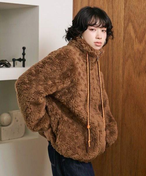 ブルゾン アウター color code boa zip up blouson /カラーコードボア