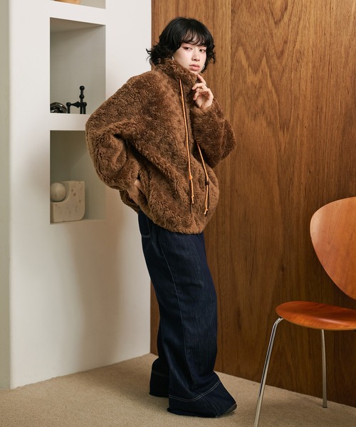 ブルゾン アウター color code boa zip up blouson /カラーコードボア