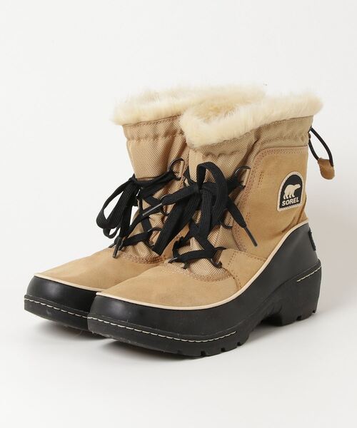 ソレル【SOREL】アウトドアブーツ 防水スノーブーツ ベージュ/黒 25cm SOREL（ソレル） ショートブーツ 25cm ベージュ レディース : ZOZOTOWN