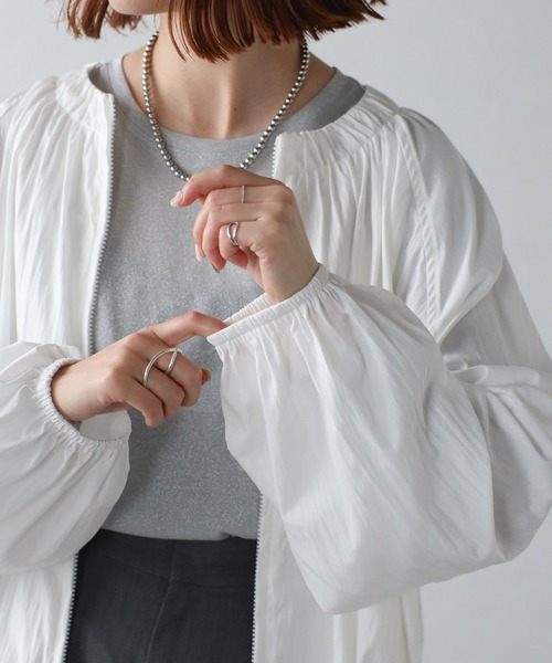 「meilmada」 ジップアップブルゾン FREE ホワイト レディース_画像6